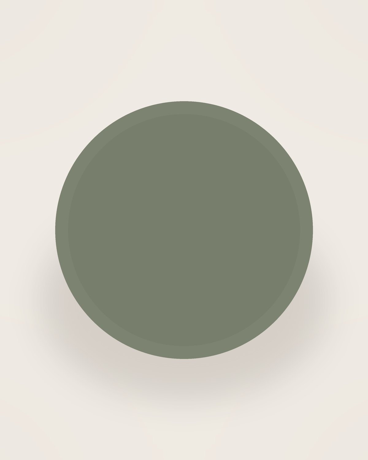 Arco Dinner Plate in Moss, front view on a neutral backdrop