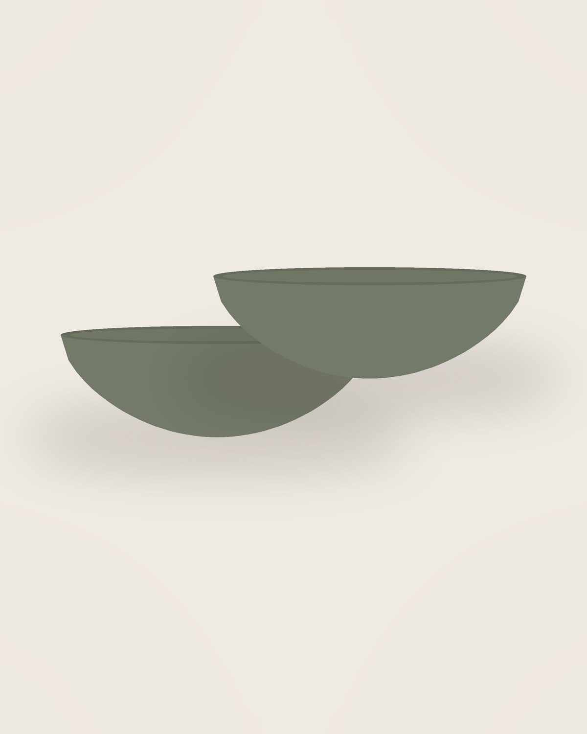 Arco Low Bowl, two pieces shown together