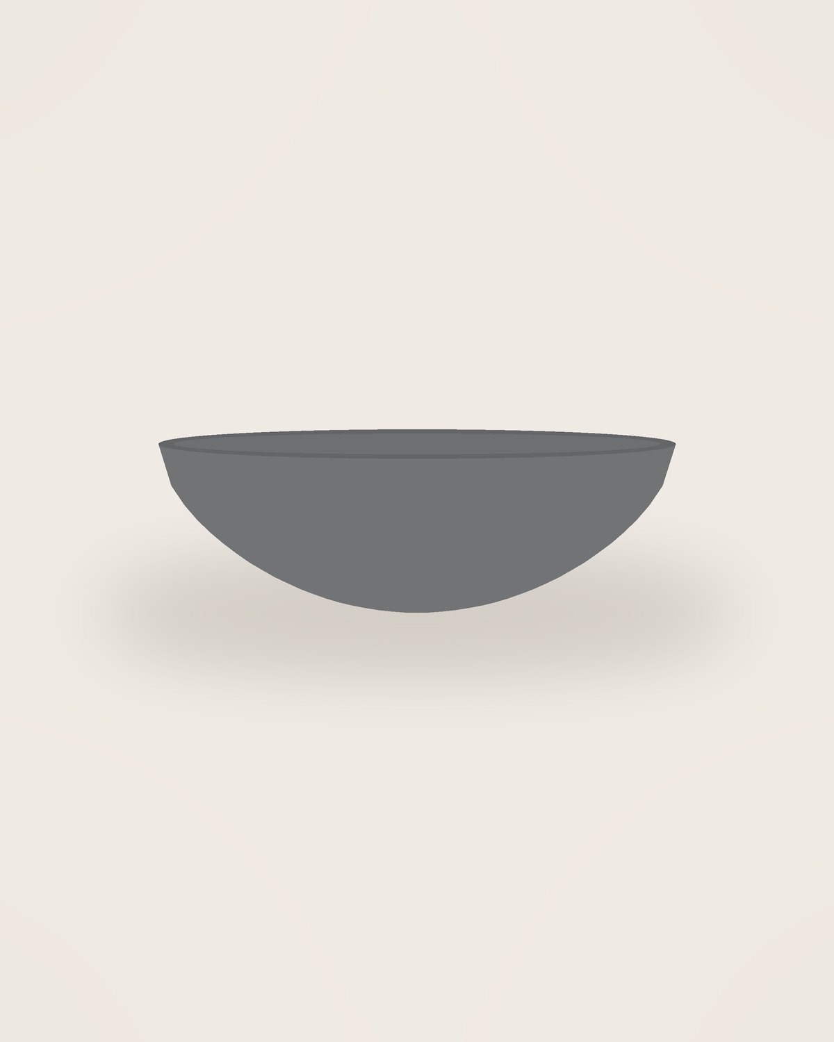 Arco Low Bowl in Slate, front view on a neutral backdrop