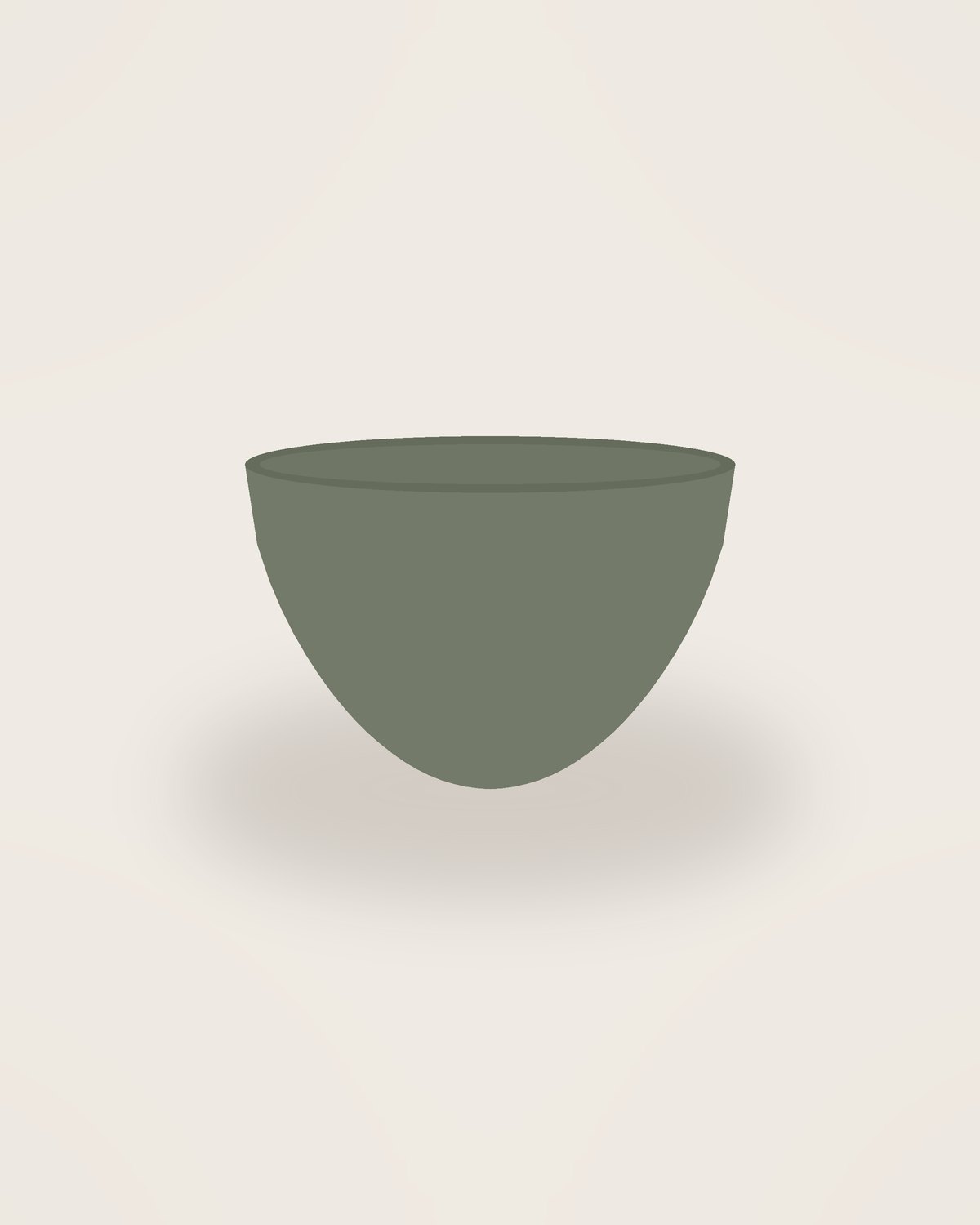 Arco Noodle Bowl in Moss, front view on a neutral backdrop