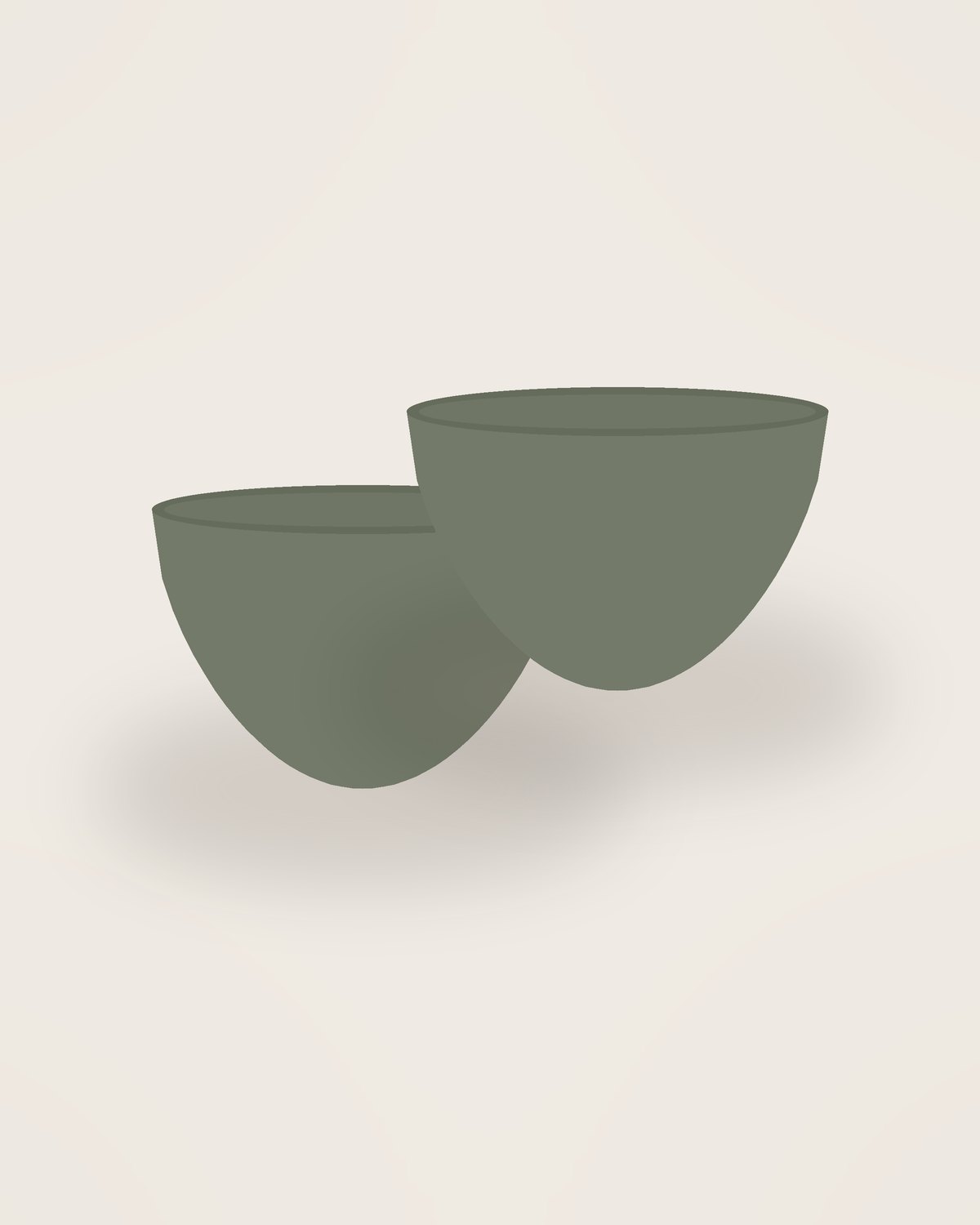 Arco Noodle Bowl, two pieces shown together