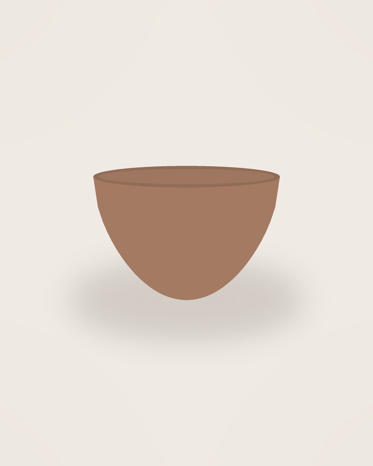 Arco Noodle Bowl in Clay, front view on a neutral backdrop