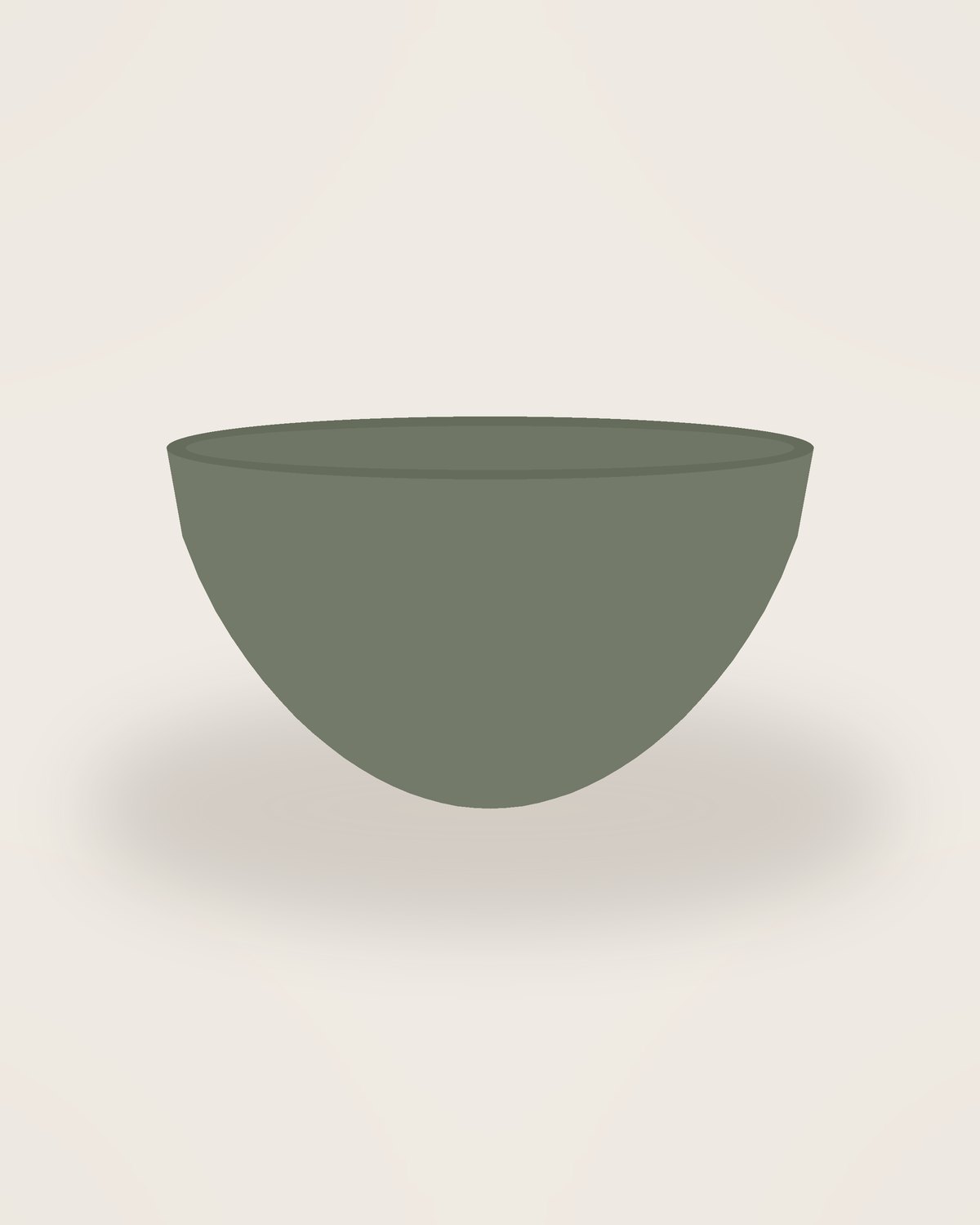 Arco Serving Bowl in Moss, front view on a neutral backdrop