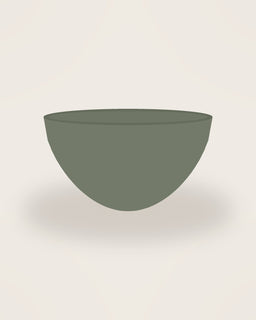 Arco Serving Bowl in Moss, front view on a neutral backdrop