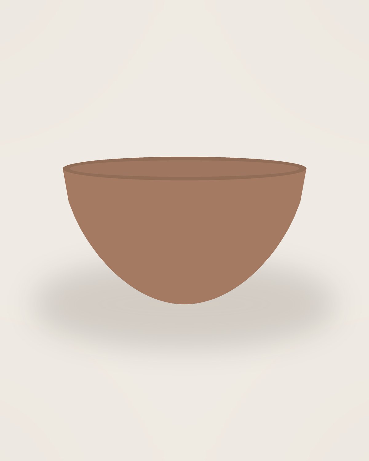 Arco Serving Bowl in Clay, front view on a neutral backdrop