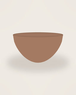 Arco Serving Bowl in Clay, front view on a neutral backdrop