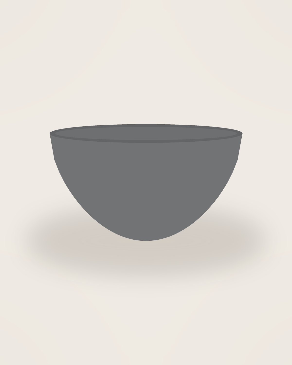 Arco Serving Bowl in Slate, front view on a neutral backdrop