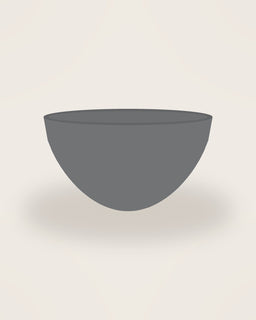Arco Serving Bowl in Slate, front view on a neutral backdrop