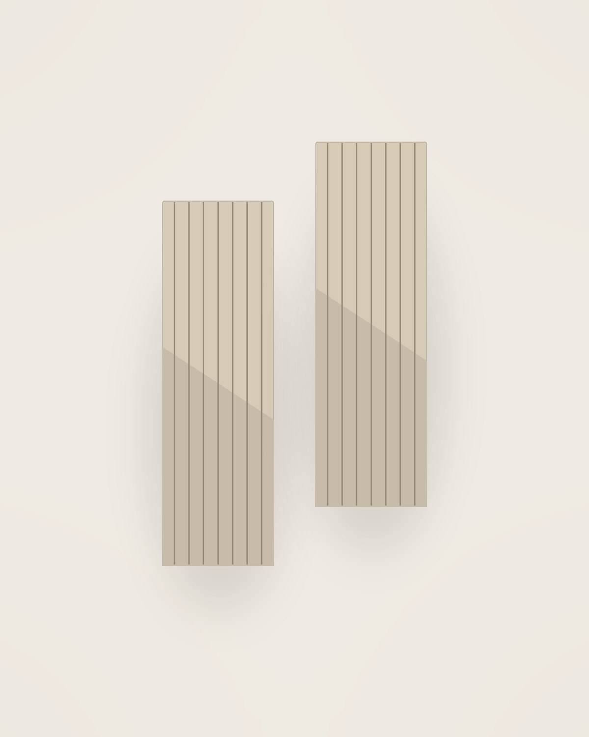 Arco Ticking Table Runner, two pieces shown together