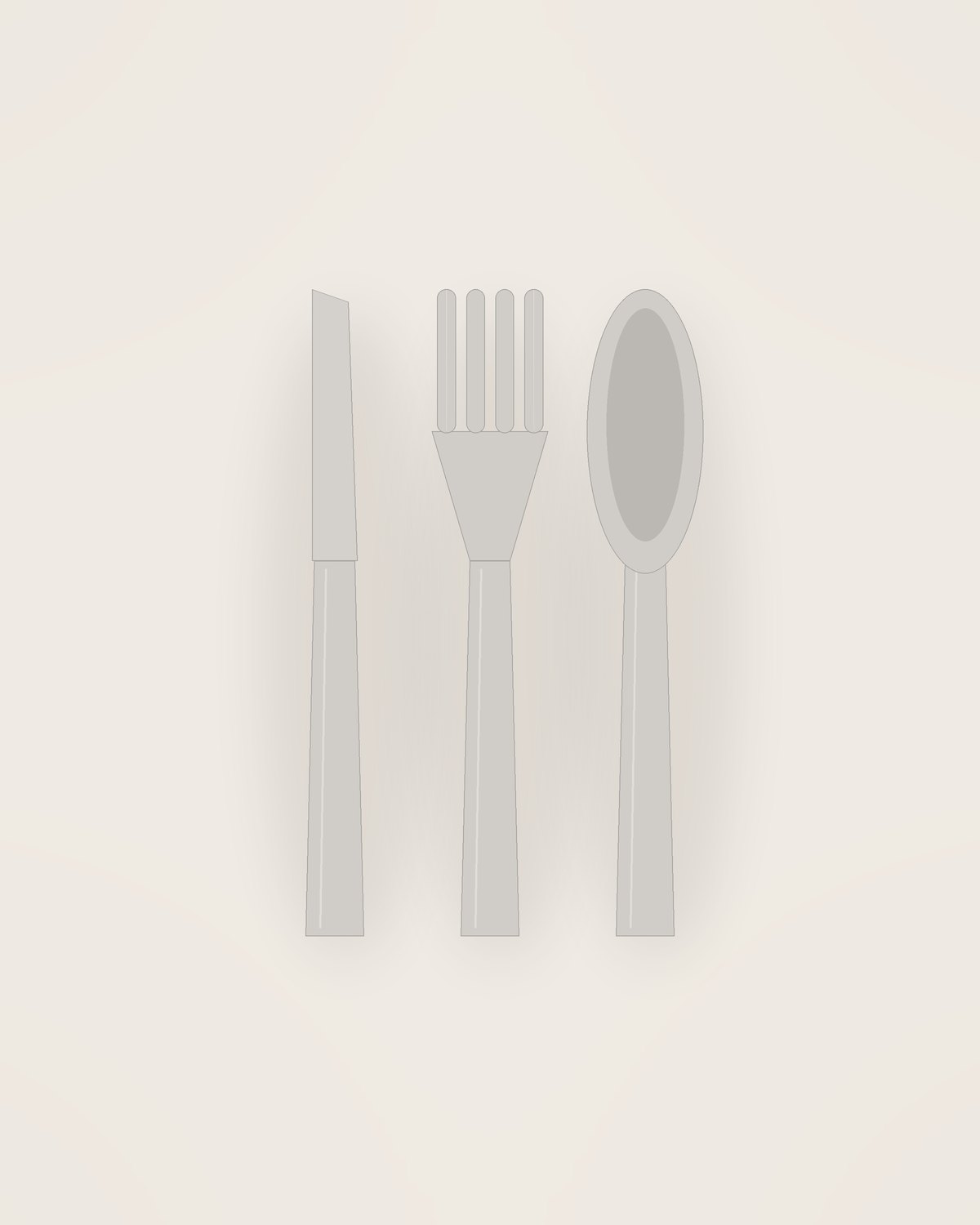 Corda 5-Piece Place Setting in Polished, front view on a neutral backdrop