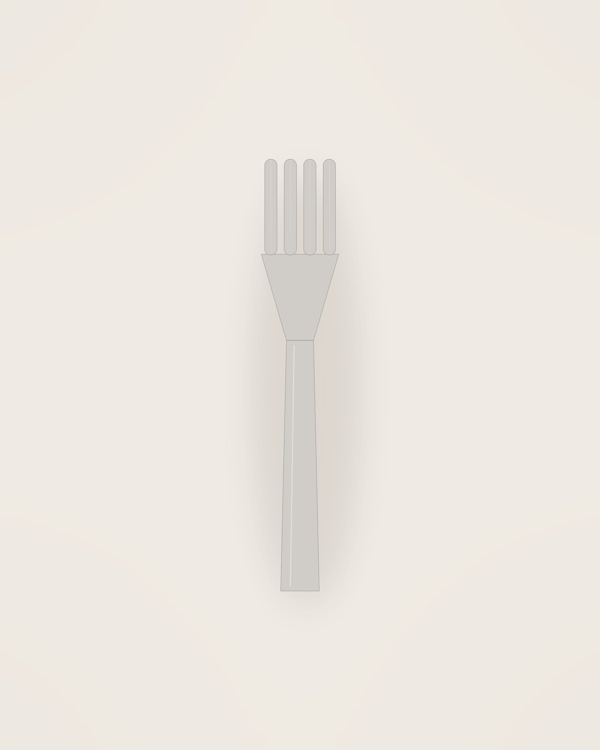 Corda Cake Fork in Polished, front view on a neutral backdrop