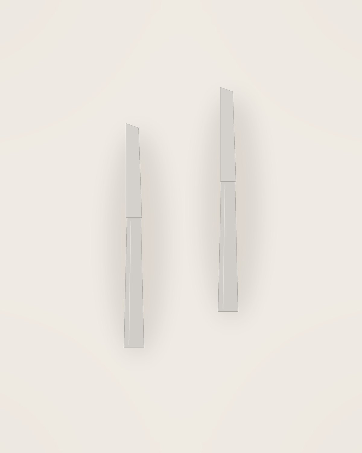 Corda Cheese Knife, two pieces shown together