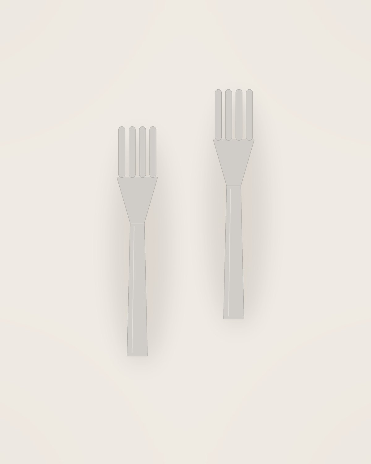Corda Dessert Fork, two pieces shown together