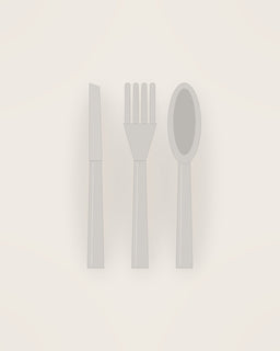 Corda Salad Servers in Polished, front view on a neutral backdrop