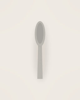 Corda Serving Spoon in Brushed, front view on a neutral backdrop