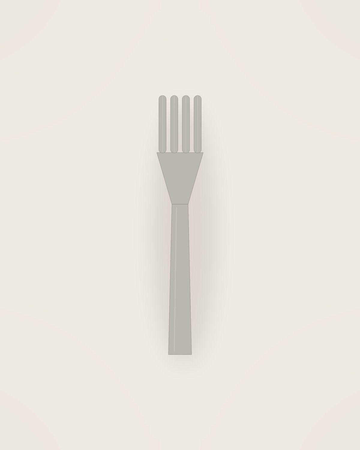 Corda Table Fork in Brushed, front view on a neutral backdrop