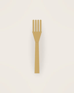 Corda Table Fork in Gold, front view on a neutral backdrop