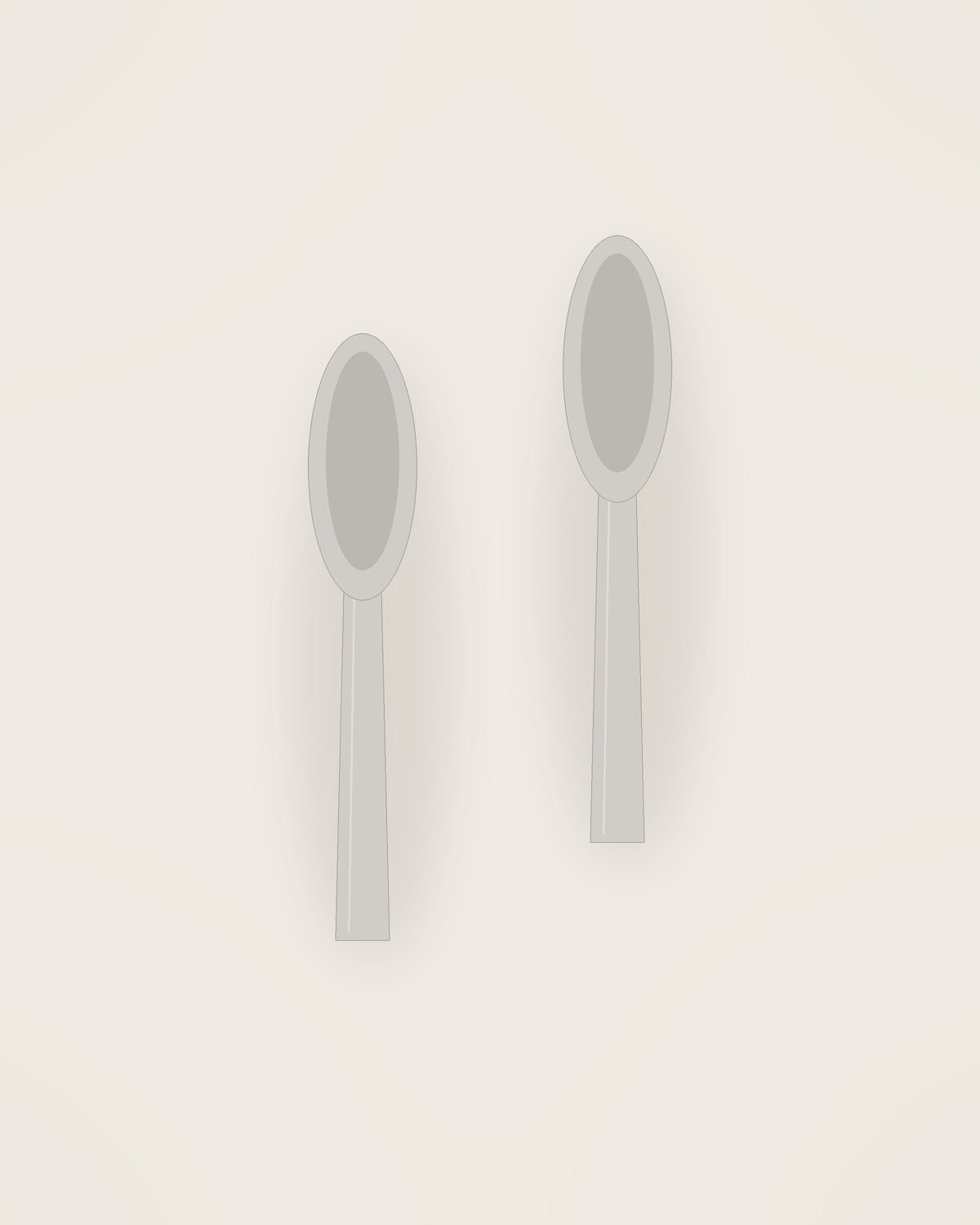 Corda Table Spoon, two pieces shown together