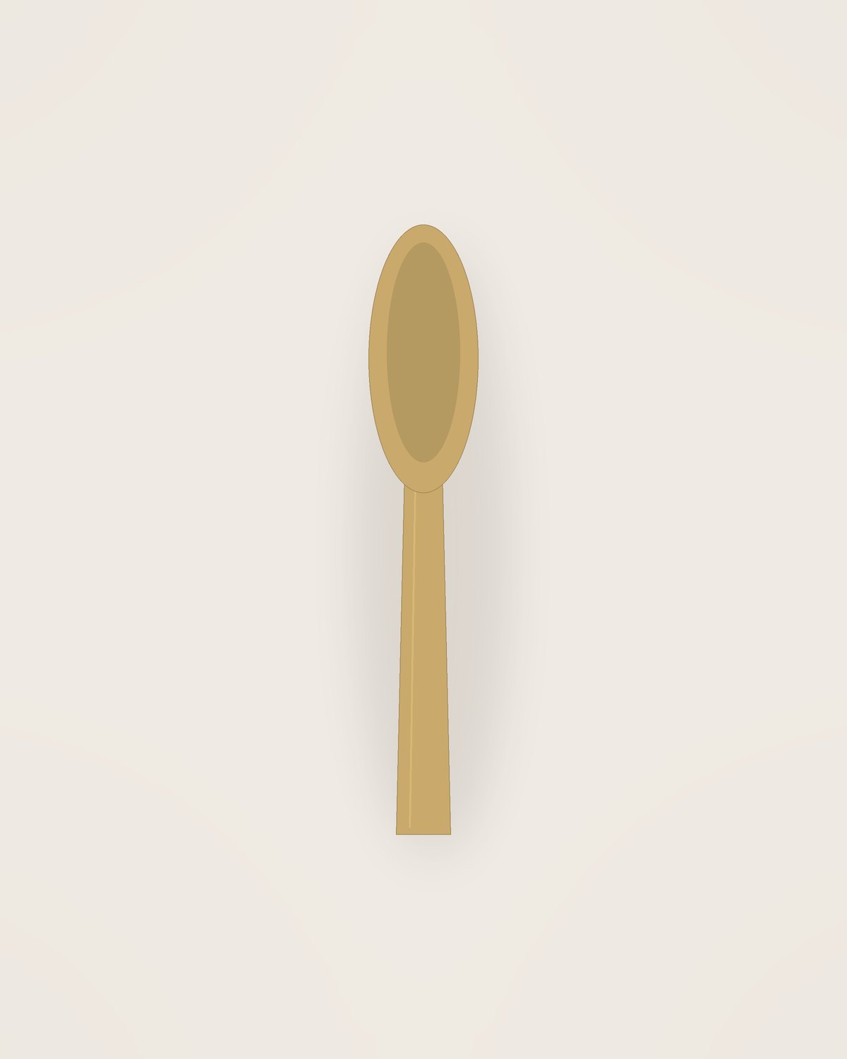 Corda Table Spoon in Gold, front view on a neutral backdrop