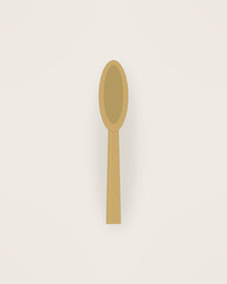 Corda Table Spoon in Gold, front view on a neutral backdrop