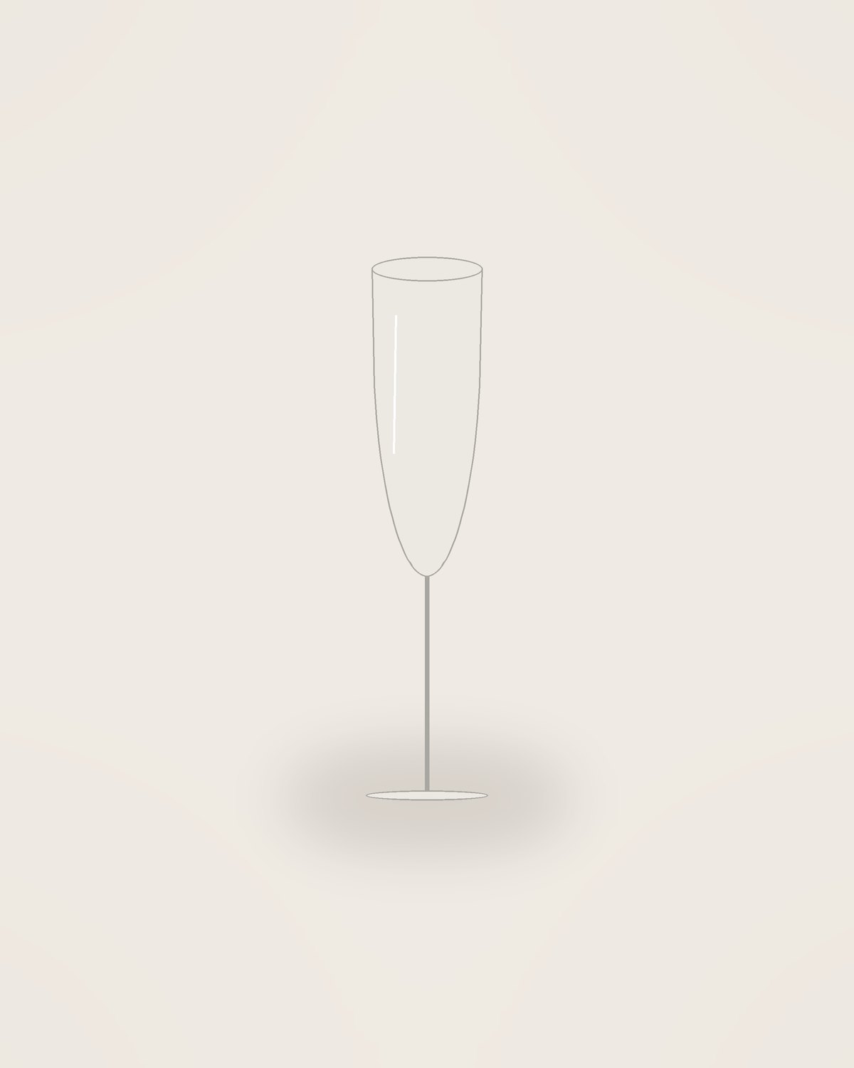 Filo Champagne Flute in Clear, front view on a neutral backdrop