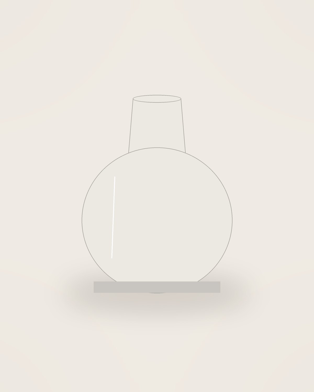 Filo Decanter in Clear, front view on a neutral backdrop
