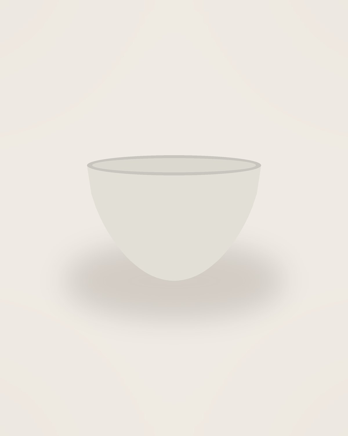 Lino Bowl in Bone, front view on a neutral backdrop