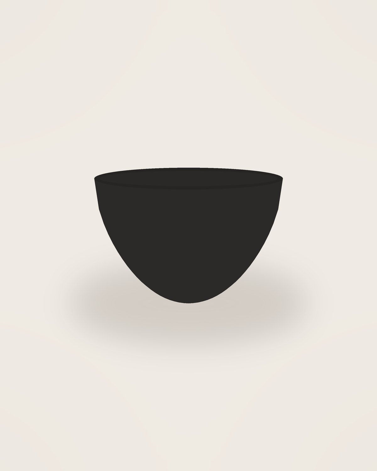 Lino Cereal Bowl in Ink, front view on a neutral backdrop