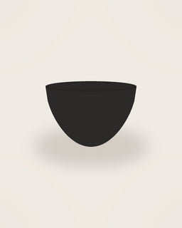 Lino Cereal Bowl in Ink, front view on a neutral backdrop