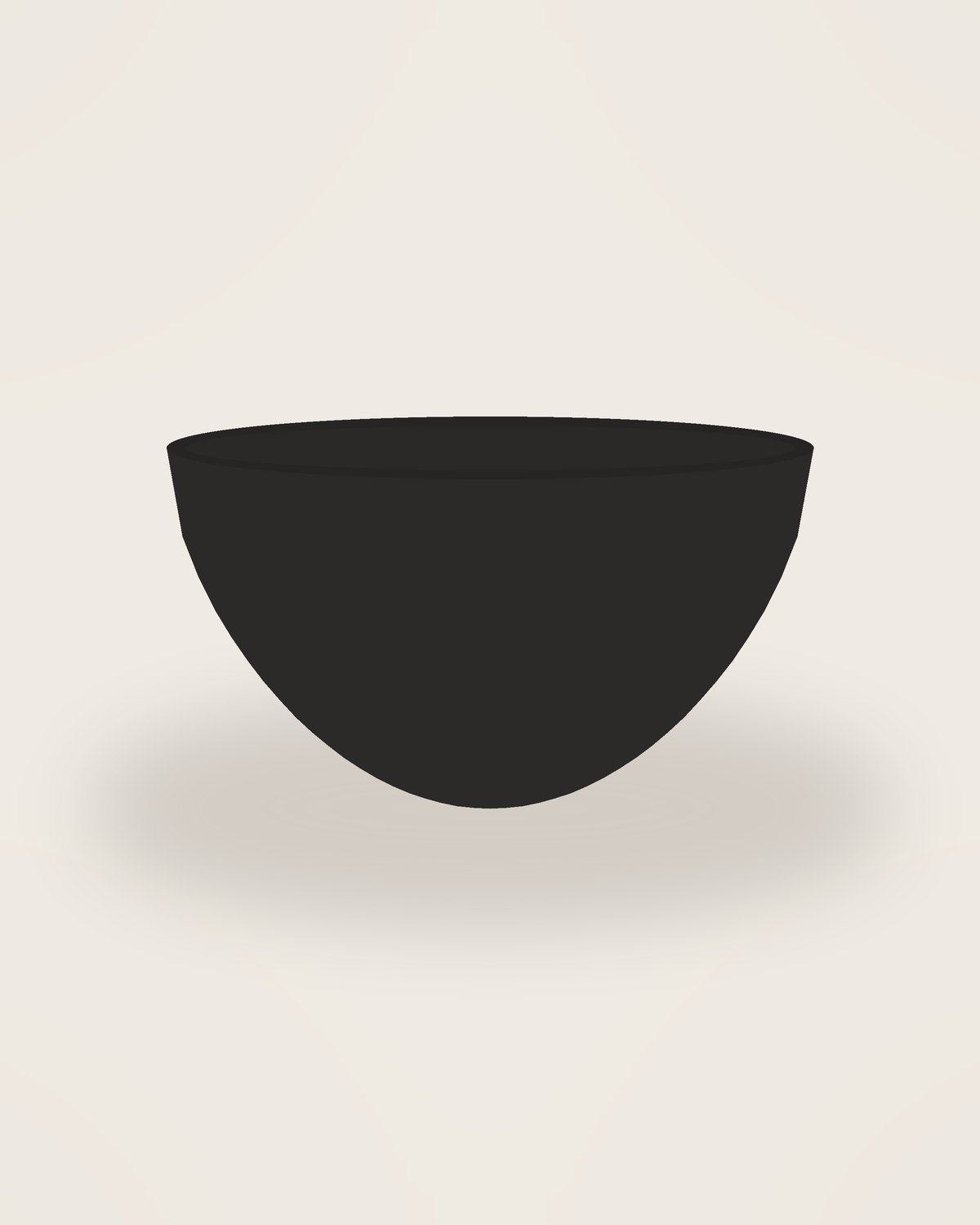 Lino Nesting Bowl Set in Ink, front view on a neutral backdrop