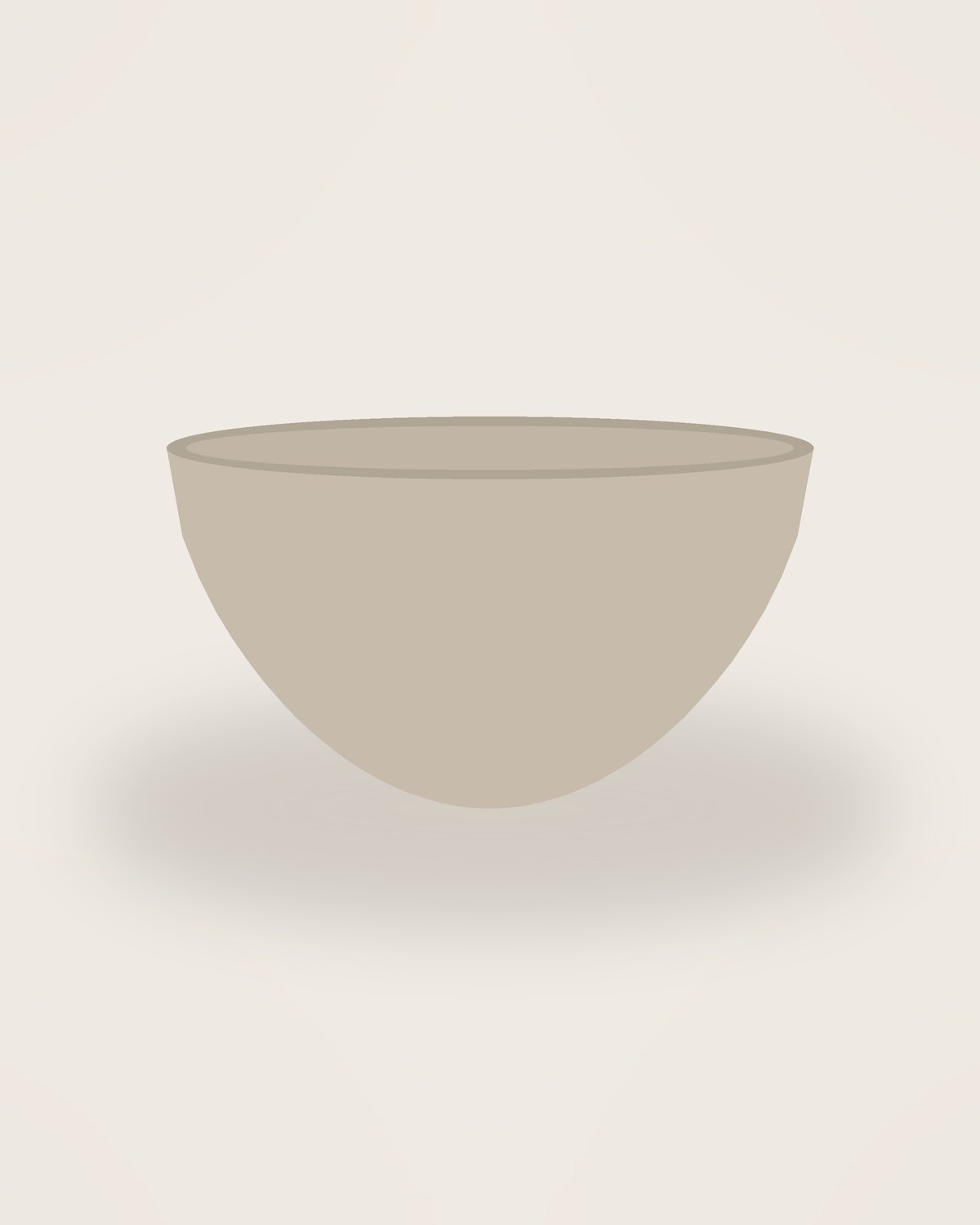 Lino Serving Bowl in Sand, front view on a neutral backdrop