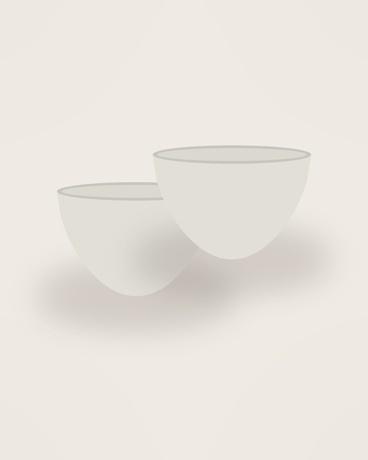 Lino Small Bowl, two pieces shown together