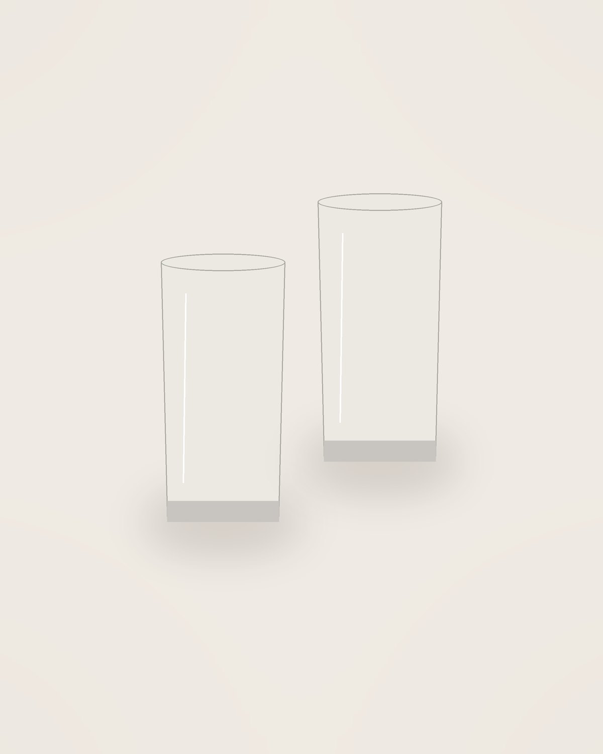 Onda Highball, two pieces shown together