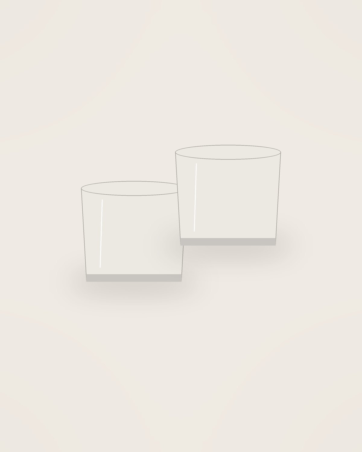 Onda Whisky Tumbler, two pieces shown together