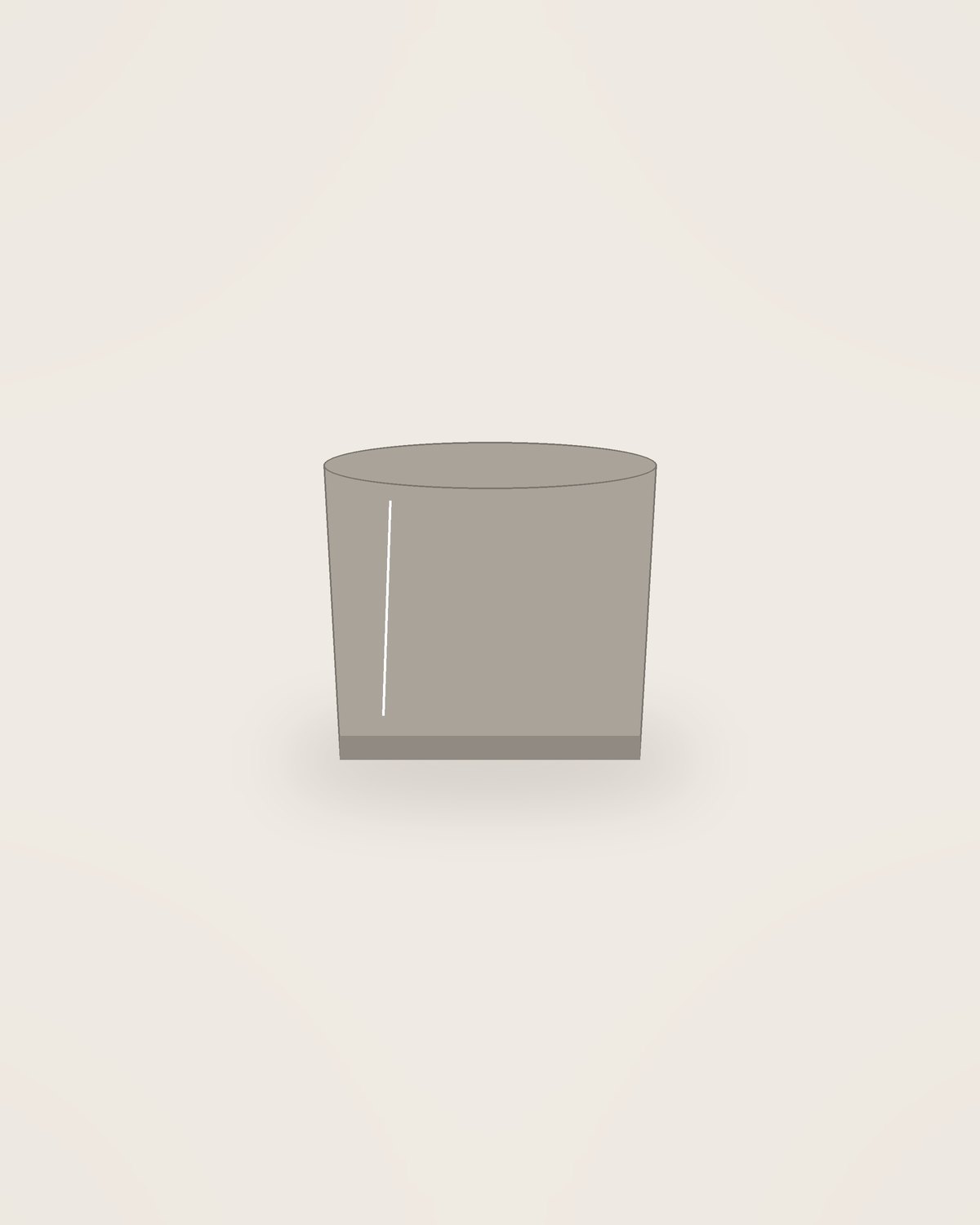 Onda Whisky Tumbler in Smoke, front view on a neutral backdrop