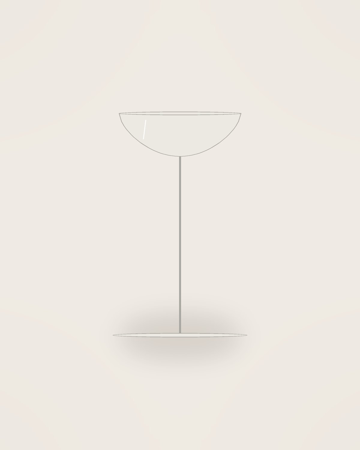 Sera Champagne Coupe in Clear, front view on a neutral backdrop