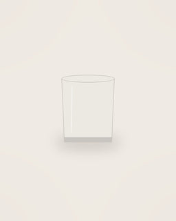 Sera Stemless Wine Glass in Clear, front view on a neutral backdrop
