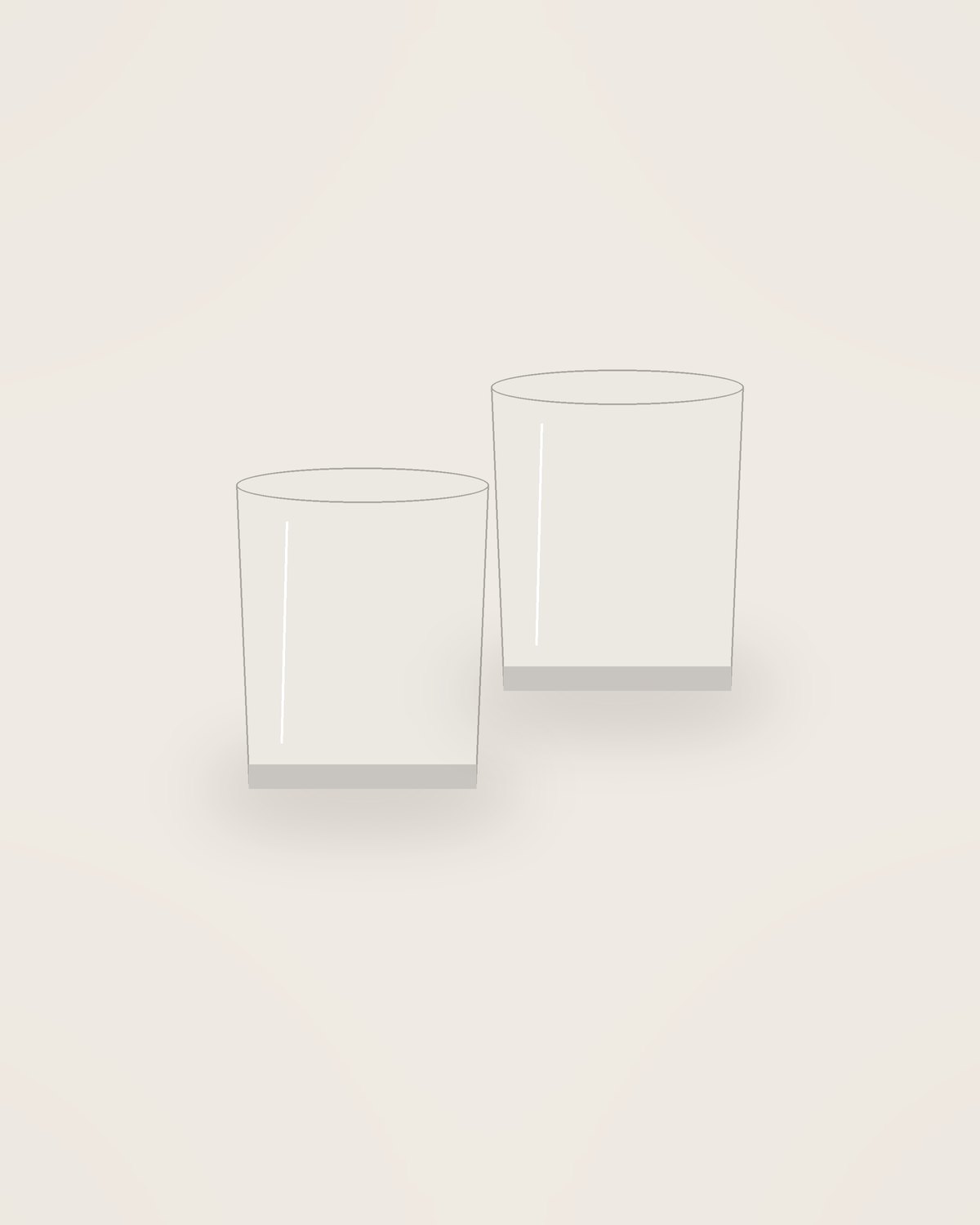 Sera Stemless Wine Glass, two pieces shown together