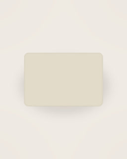 Tela Linen Placemat in Oat, front view on a neutral backdrop
