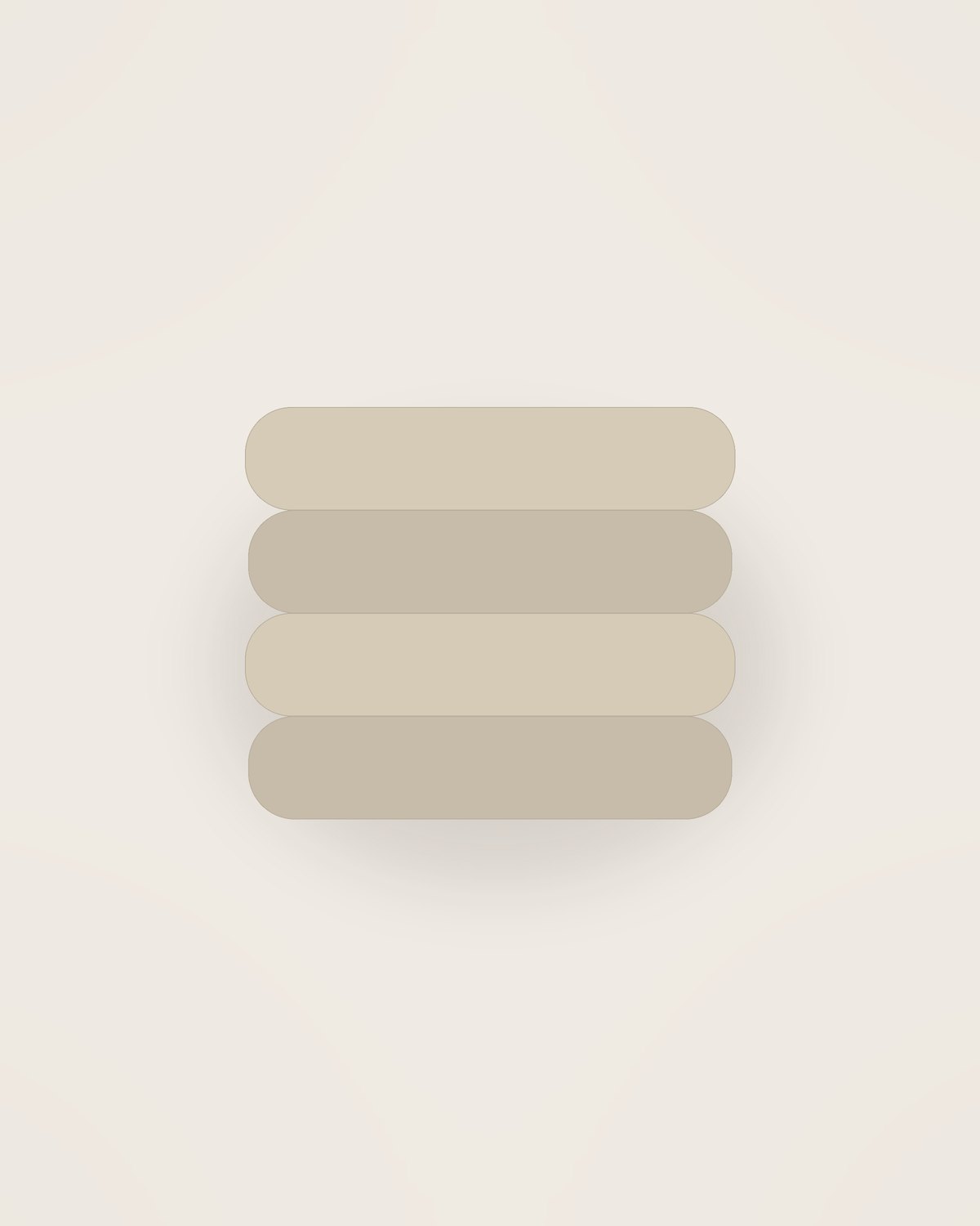 The Linen Table Set in Natural, front view on a neutral backdrop