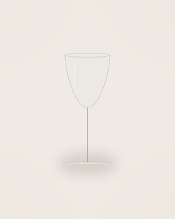 Vela Burgundy Glass in Clear, front view on a neutral backdrop