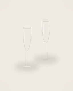Vela Prosecco Glass, two pieces shown together