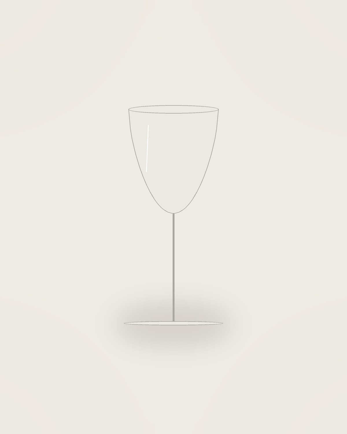 Vela Red Wine Glass in Clear, front view on a neutral backdrop